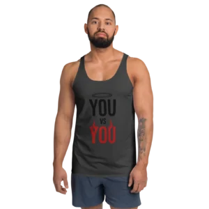 Black “Face the Split” Tank Top