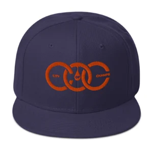 City of Champs Snapback Hat – Navy Blue & Orange