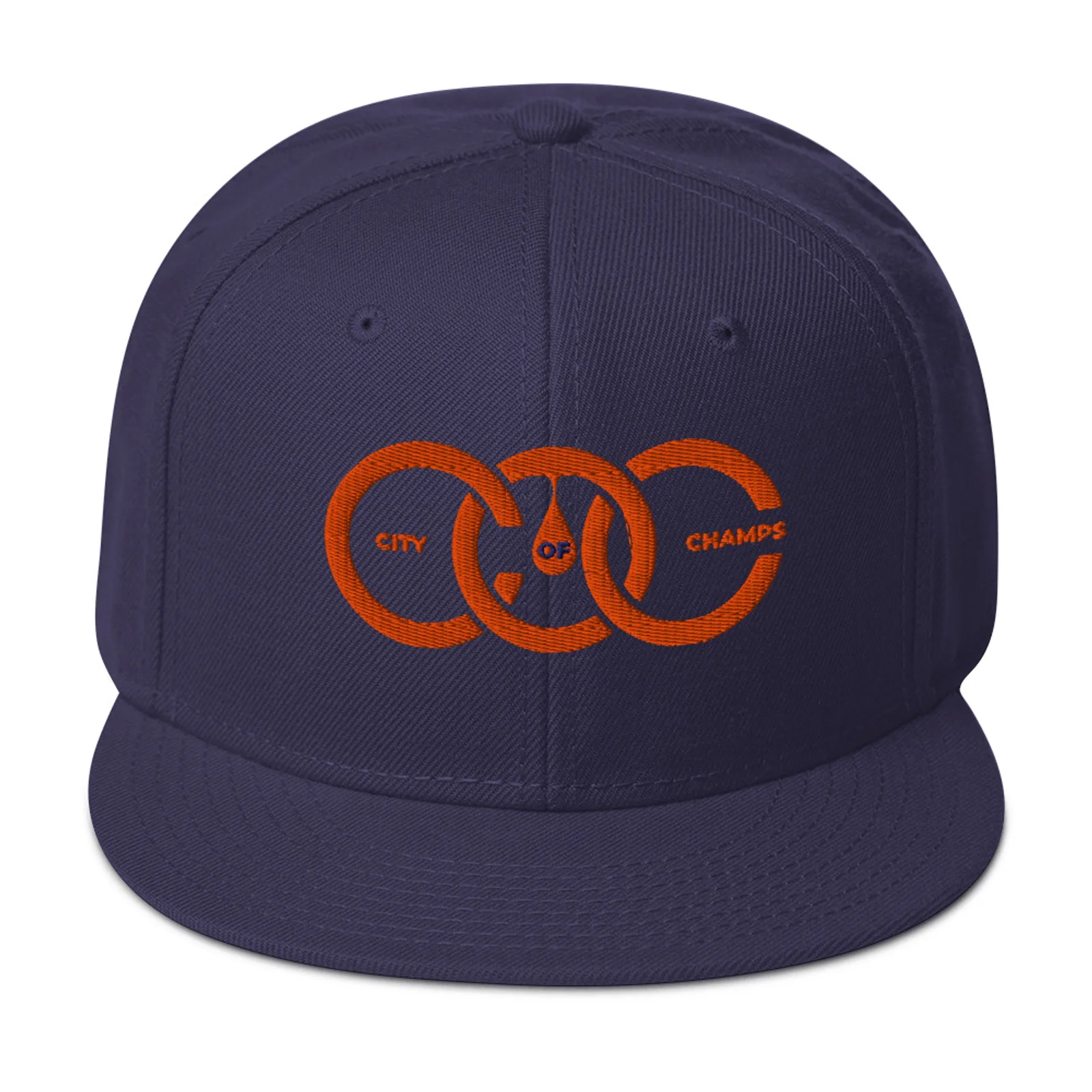 City of Champs Snapback Hat – Navy Blue & Orange