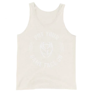 Cream Game Face On Tank Top