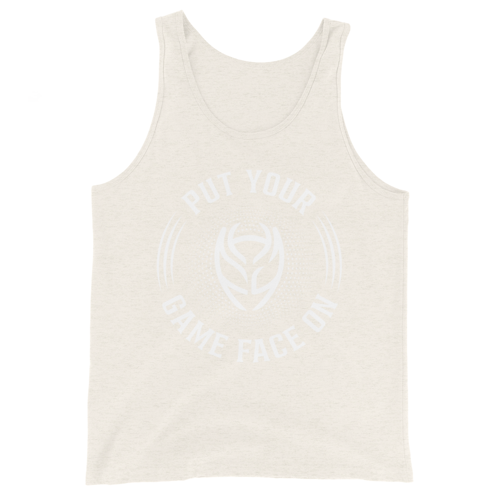Cream Game Face On Tank Top