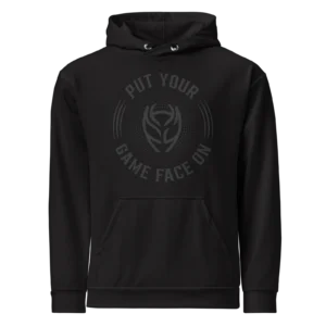 Black Game Face On Hoodie