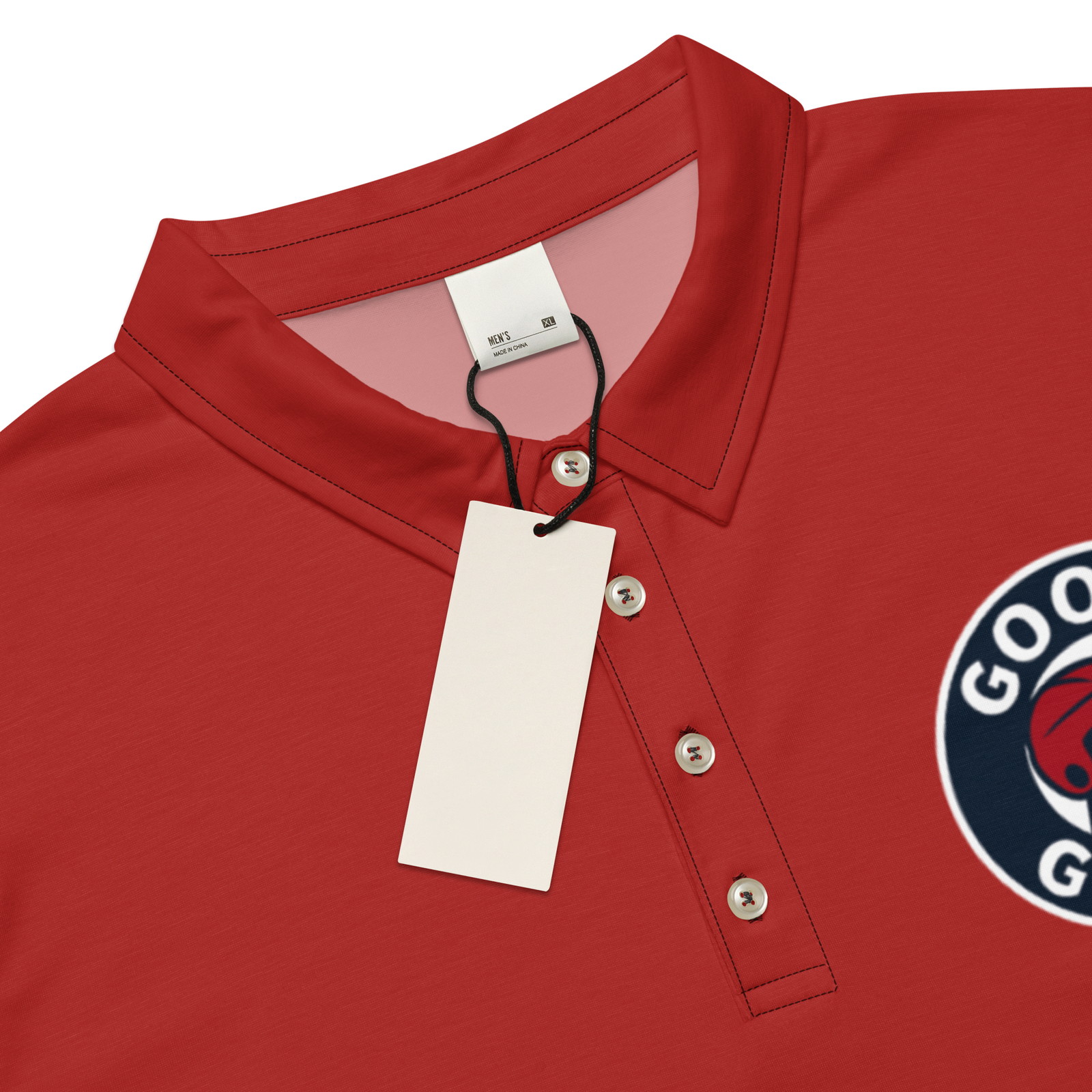 Red Men’s Polo Shirt Goose Goons - Image 3