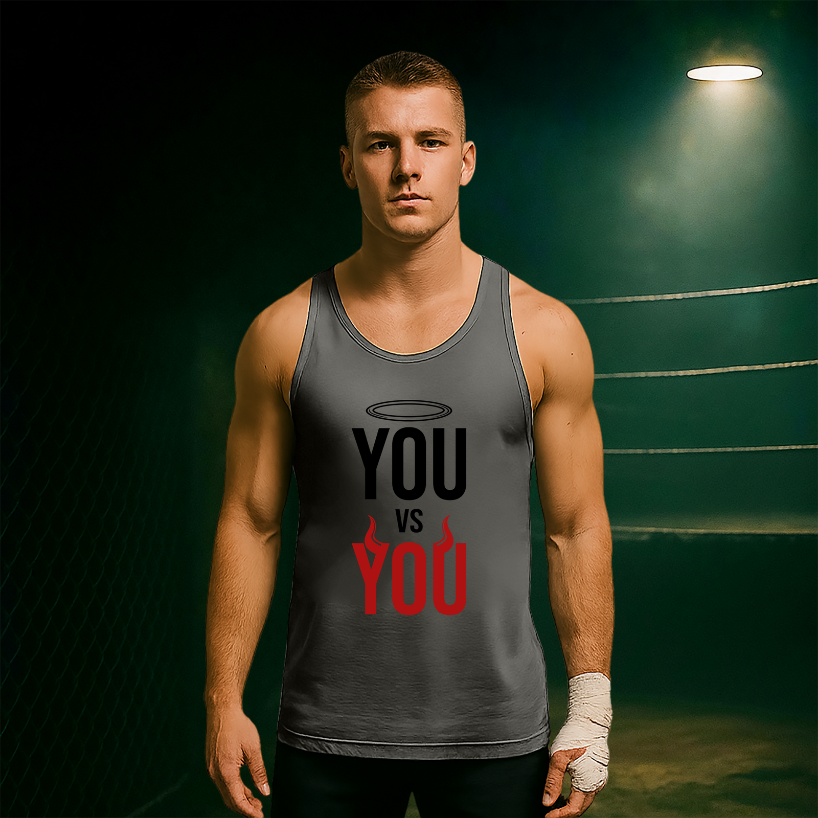 Black “Face the Split” Tank Top - Image 4